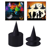 Maxbell 14x Pointed Top Halloween Witch Hats Cosplay Wide Brim Costume for Party Adults 37cmx35cm