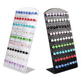 Maxbell Acrylic Ear Studs Display Rack Earring Stand 72 Holes for Jewelry Display Black