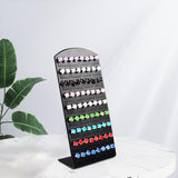 Maxbell Acrylic Ear Studs Display Rack Earring Stand 72 Holes for Jewelry Display Black