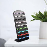 Maxbell Acrylic Ear Studs Display Rack Earring Stand 72 Holes for Jewelry Display Black