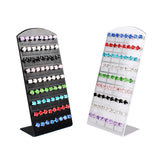 Maxbell Acrylic Ear Studs Display Rack Earring Stand 72 Holes for Jewelry Display Black