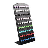 Maxbell Acrylic Ear Studs Display Rack Earring Stand 72 Holes for Jewelry Display Black