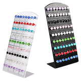 Maxbell Acrylic Ear Studs Display Rack Earring Stand 72 Holes for Jewelry Display Black