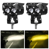 Maxbell Motorcycle LED Light Spotlight Waterproof for Motorbike Automobile Double Lenses