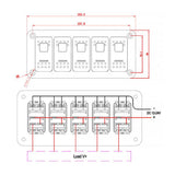 Maxbell Switch Controller Panel On Off Waterproof Double Red for Caravan