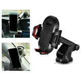 Maxbell Car Adjustable Phone Holder Dashboard Windshield Mount, One Button Release Black Red
