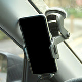 Maxbell Car Adjustable Phone Holder Dashboard Windshield Mount, One Button Release Black Red