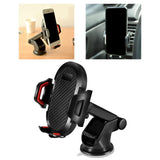 Maxbell Car Adjustable Phone Holder Dashboard Windshield Mount, One Button Release Black Red