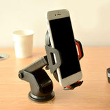 Maxbell Car Adjustable Phone Holder Dashboard Windshield Mount, One Button Release Black Red