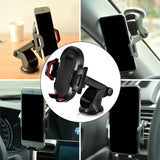 Maxbell Car Adjustable Phone Holder Dashboard Windshield Mount, One Button Release Black Red