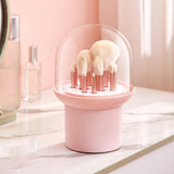 Maxbell Makeup Brush Holder Container with Lid for Lip Brush Contour Brush Eyeliner Pink