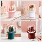 Maxbell Makeup Brush Holder Container with Lid for Lip Brush Contour Brush Eyeliner Pink