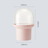 Maxbell Makeup Brush Holder Container with Lid for Lip Brush Contour Brush Eyeliner Pink