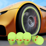 Maxbell 4 Pieces Car Tire Valve Stem Caps Luminous Dustproof for Bike Suvs Yellow