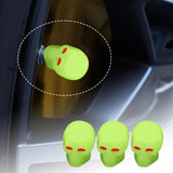 Maxbell 4 Pieces Car Tire Valve Stem Caps Luminous Dustproof for Bike Suvs Yellow