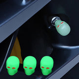 Maxbell 4 Pieces Car Tire Valve Stem Caps Luminous Dustproof for Bike Suvs Green