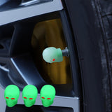 Maxbell 4 Pieces Car Tire Valve Stem Caps Luminous Dustproof for Bike Suvs Green