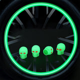 Maxbell 4 Pieces Car Tire Valve Stem Caps Luminous Dustproof for Bike Suvs Green