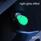 Maxbell 4 Pieces Car Tire Valve Stem Caps Luminous Dustproof for Bike Suvs Green