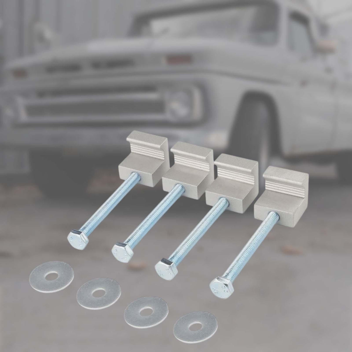 Maxbell Pickup Truck Tool Box Mounting Kit J Hook Crossover Accessories 4pcs Silver