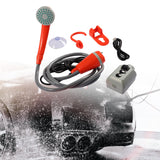 Maxbell Portable Camping Shower Pump Compact 12V for Dog Cleaning Hiking Orange