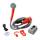Maxbell Portable Camping Shower Pump Compact 12V for Dog Cleaning Hiking Orange