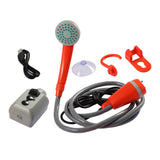 Maxbell Portable Camping Shower Pump Compact 12V for Dog Cleaning Hiking Orange