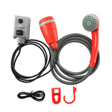 Maxbell Portable Camping Shower Pump Compact 12V for Dog Cleaning Hiking Orange