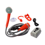 Maxbell Portable Camping Shower Pump Compact 12V for Dog Cleaning Hiking Orange