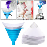 Maxbell 200 Pieces Paint Cone Paint Strainers and 1x Silicone Funnel for Home