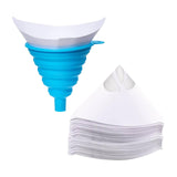 Maxbell 200 Pieces Paint Cone Paint Strainers and 1x Silicone Funnel for Home