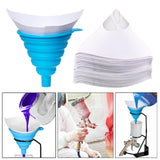 Maxbell 200 Pieces Paint Cone Paint Strainers and 1x Silicone Funnel for Home