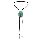 Maxbell Bolo Tie for Men Necklace Western Necktie Shirt Chain Neck Rope Dark Green Opal