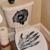 Maxbell Toilet Lid Decals Sticker Halloween Decoration Horrible Hand for Bathroom