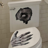 Maxbell Toilet Lid Decals Sticker Halloween Decoration Horrible Hand for Bathroom