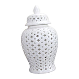 Maxbell Ceramic Ginger Jar Vase Temple Jar with Lid Decor Storage Jar Handicraft