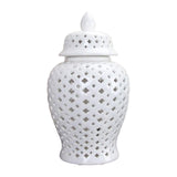 Maxbell Ceramic Ginger Jar Vase Temple Jar with Lid Decor Storage Jar Handicraft