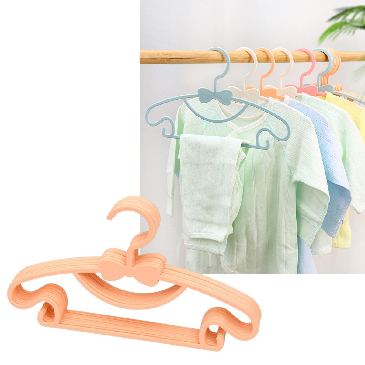 Maxbell 10x Kids Clothes Hanger Laundry Dryer for Clothes Shirts Dresses Orange