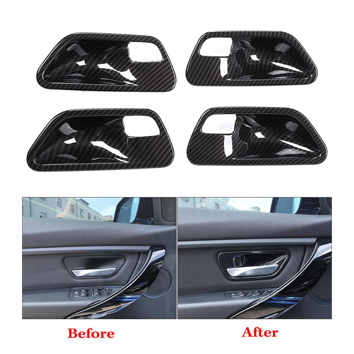 Maxbell Inner Door Handle Cover Interior Door Handle Bowl Trim for BMW