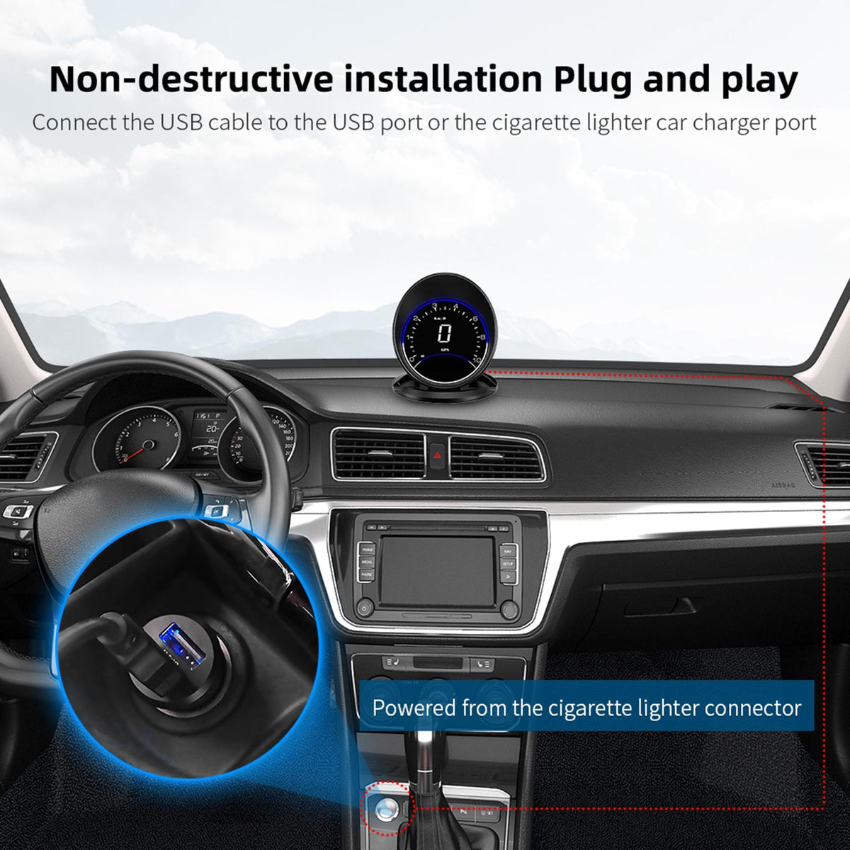 Maxbell Car HUD Display GPS Display Speedometer Quality Material Durable