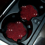 Maxbell 2 Pieces Car Coaster Water Cup Bottle Holder Pad Mat for Women Men Red