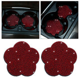 Maxbell 2 Pieces Car Coaster Water Cup Bottle Holder Pad Mat for Women Men Red