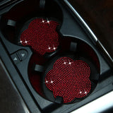 Maxbell 2 Pieces Car Coaster Water Cup Bottle Holder Pad Mat for Women Men Red