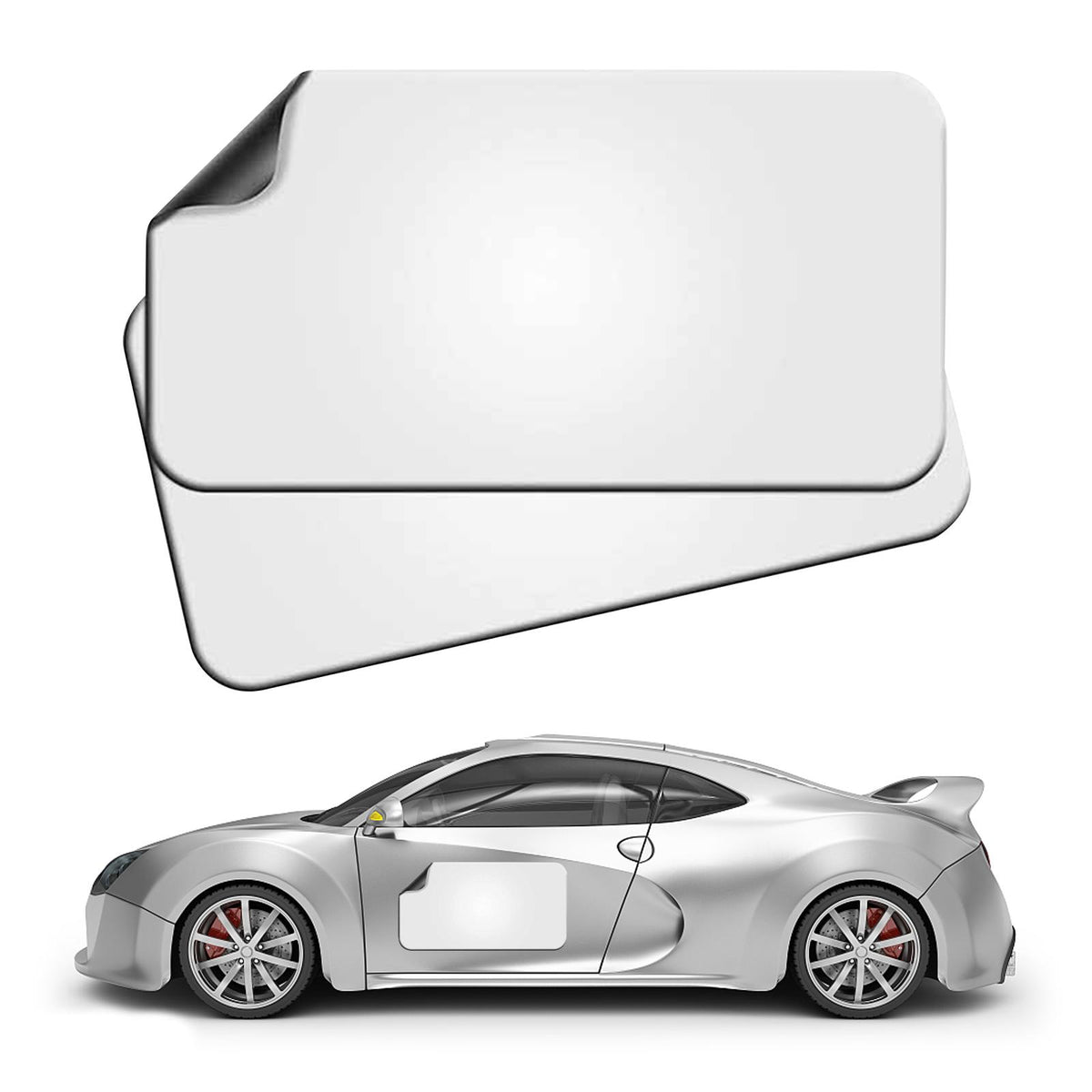 Maxbell 2x Blank Magnets Rounded Corners for Marketing Vehicles Cars Commercial Style A