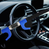Maxbell Steering Wheel Lock Keyless Password Code Quick Release for Vehicle Van Blue