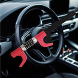 Maxbell Steering Wheel Lock Keyless Password Code Quick Release for Vehicle Van Red