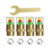 Maxbell 4 Pieces 2.4 Bar Car Tire Pressure Monitor Valve Stem Caps 3 Color for Bike Gold