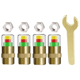 Maxbell 4 Pieces 2.4 Bar Car Tire Pressure Monitor Valve Stem Caps 3 Color for Bike Gold