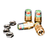 Maxbell 4 Pieces 2.4 Bar Car Tire Pressure Monitor Valve Stem Caps 3 Color for Bike Gold