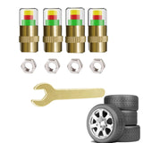 Maxbell 4 Pieces 2.4 Bar Car Tire Pressure Monitor Valve Stem Caps 3 Color for Bike Gold